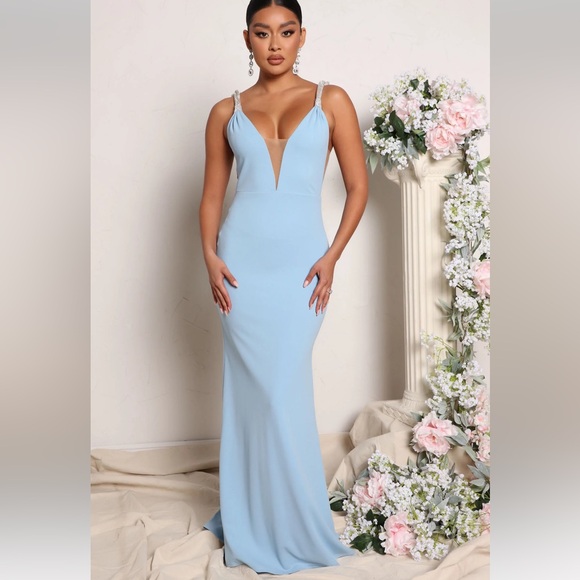 Light Blue Maxi Dress - Picture 1 of 4